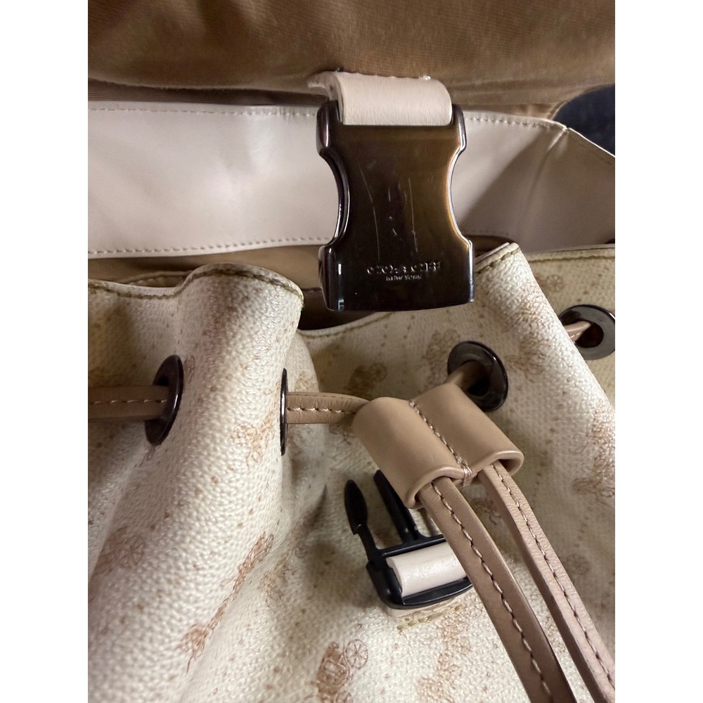 Coach Court Backpack Signature Horse and Carriage Chalk White Leather C4135 - Picture 12 of 16